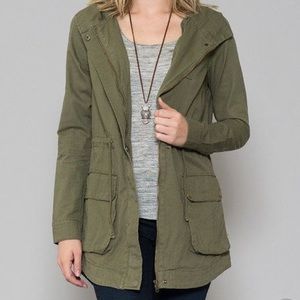 Green Utility Jacket with Hood